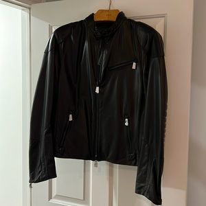 Ralph Lauren made in Italy black leather jacket